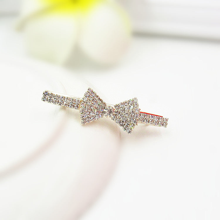 Koreanska hårtillbehör Rhinestone Bangs Clip