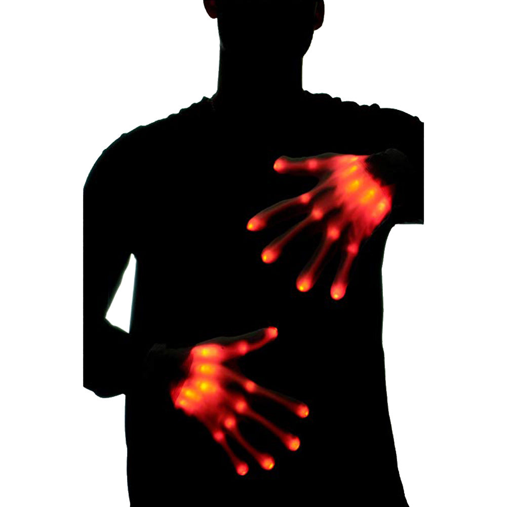 1 par eleganta LED-ljus skeletthandskar Halloween julkostymdekor
