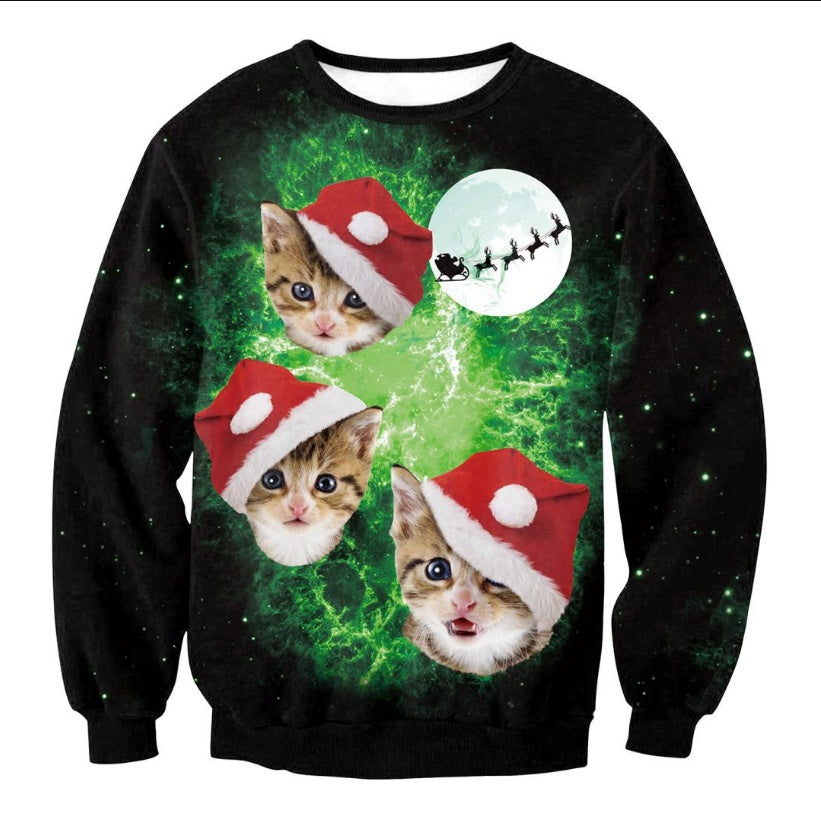 Funny Christmas Sweater Holiday Santa Elf Funny Women Men Sweaters Tops Autumn Winter Clothes for Winter