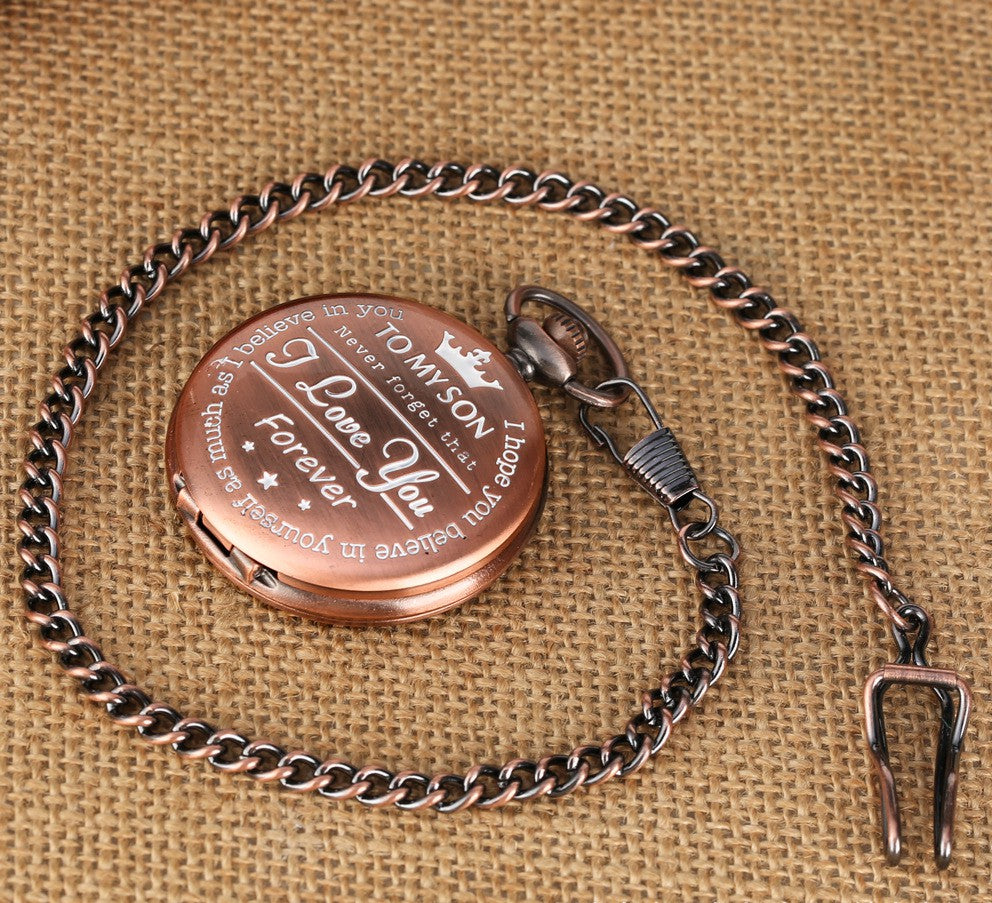 Retro Bronze Steampunk Quartz Pocket Watch Stainless Steel Chain Necklace 30cm For Men For Women With Gift Box - Vintage Industrial Elegant Unisex