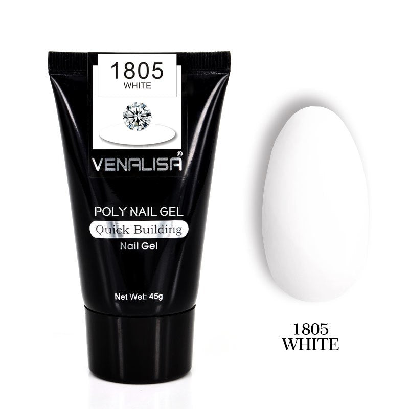 Venalisa Poly Nail Gel Kit - 45g 75ml 100pcs Complete System | Double-Head Phototherapy Builder