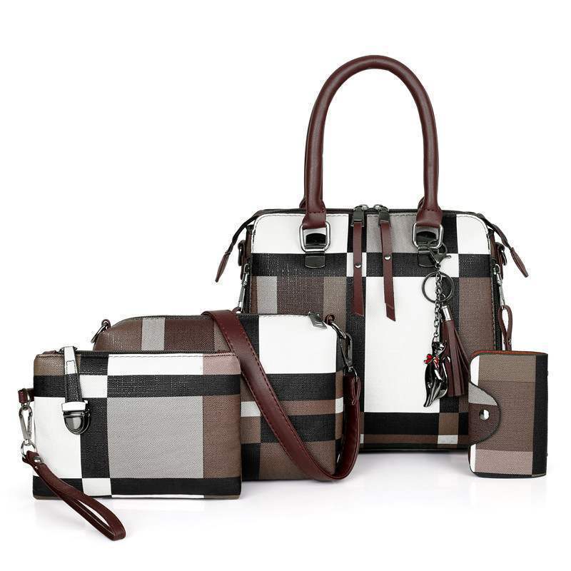 Luxury Plaid Designer Handbag - Classic Tartan Pattern Tote for Sophisticated Women