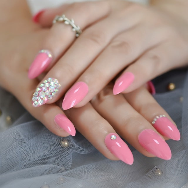 Professional Metal Press-On Nails - Women's High-Quality Collection | Realistic Shape Easy Clean