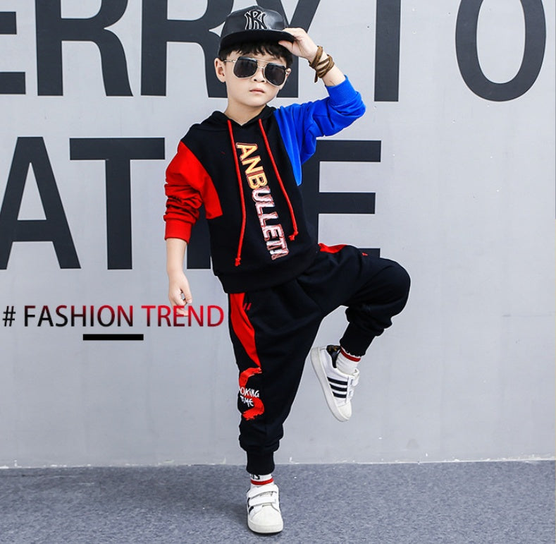 Boys' Spring Suit - Korean Style Long-Sleeved Sports Two-Piece Set