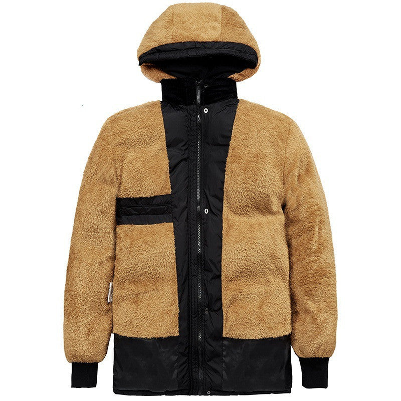 Vêtements plus veste matelassée en velours hommes hiver