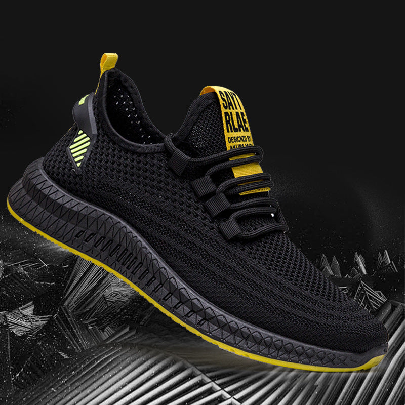 Herrskor flygande vävda sneakers casual skor