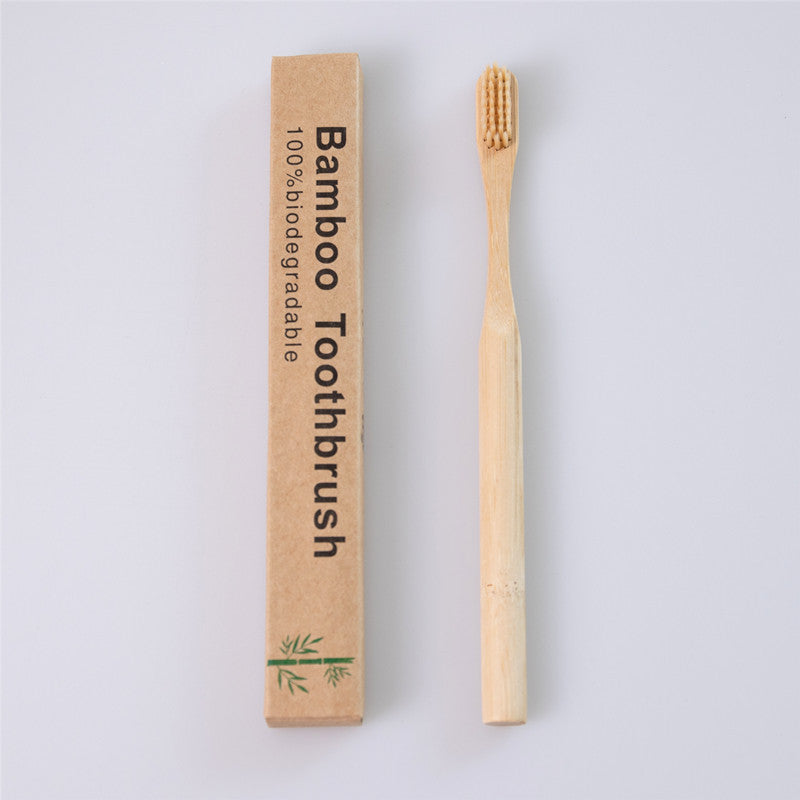 Bambu tandborste med runda handtag