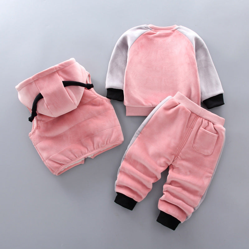 Fleece Thickening Boy Baby Suit - Baby Boy Sweater Tide