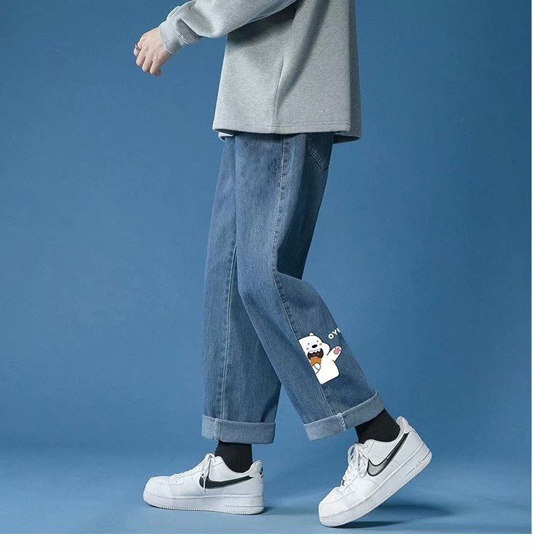Casual byxor ljusa jeans för män