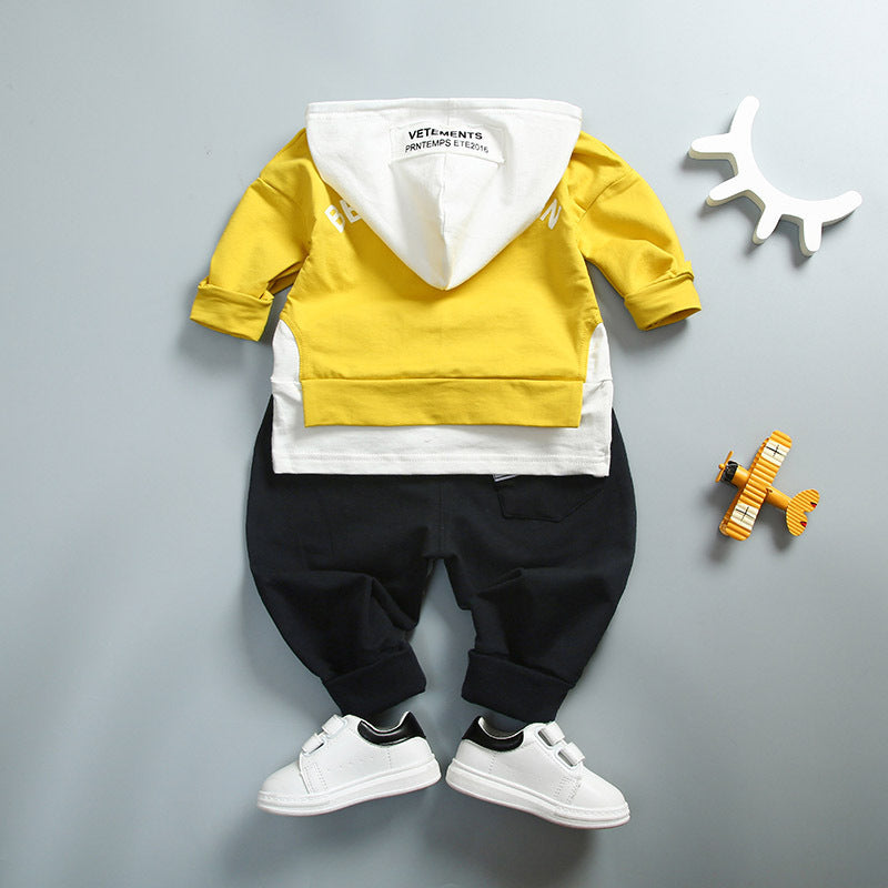 Boys' Suit Letter Print Hood