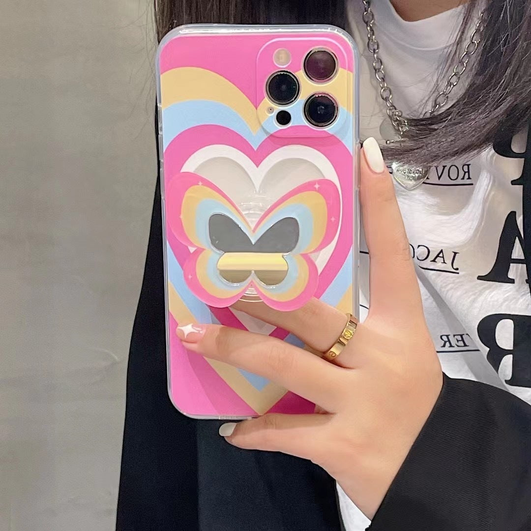 Color Butterfly Stand Silicone Phone Case - TPU Material