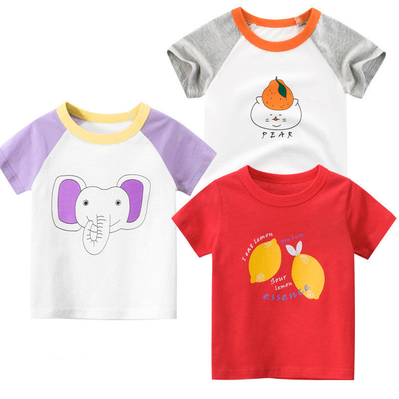 Korean Style Girls T-Shirt - Summer Short Sleeve Children's Clothing