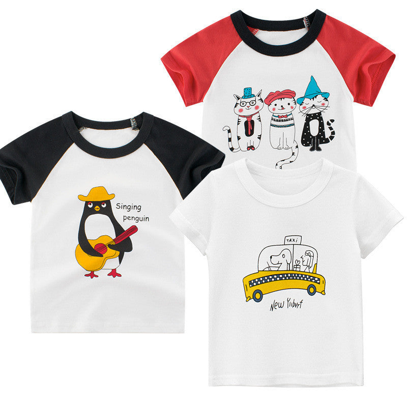 Korean Style Girls T-Shirt - Summer Short Sleeve Children's Clothing