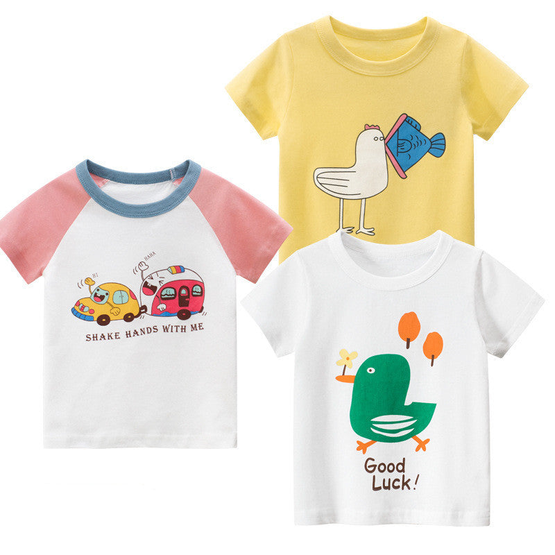 Korean Style Girls T-Shirt - Summer Short Sleeve Children's Clothing