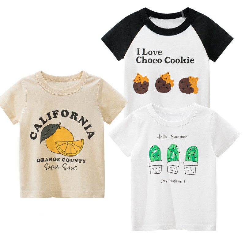 Korean Style Girls T-Shirt - Summer Short Sleeve Children's Clothing
