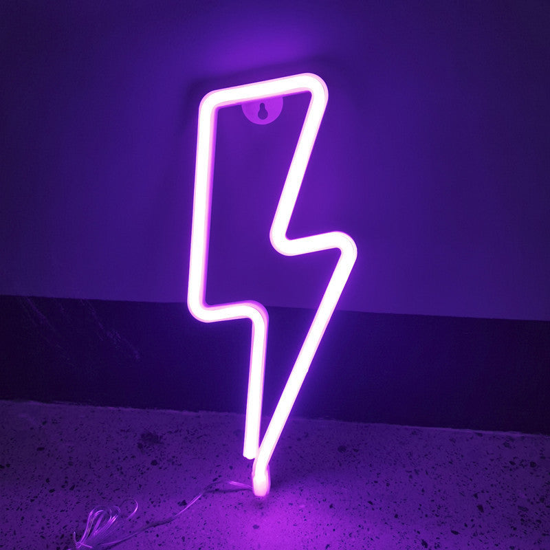 Röda rom dekoration blixtnedslag Neon ljusar