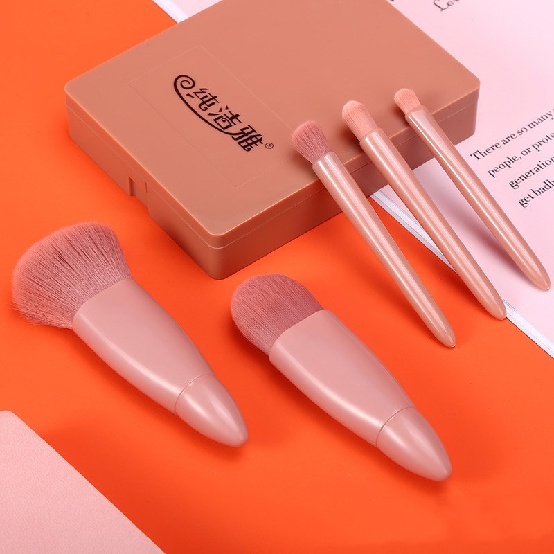 5 st sminkborstar verktygssats kosmetisk pulver ögonskugga foundation rouge blandning make up borste