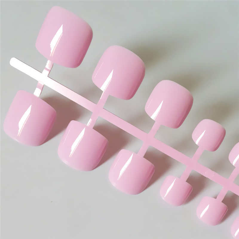 Bright Green Acrylic Toe Nails - Square Press-On | 5.8-16.6mm Length Professional Set