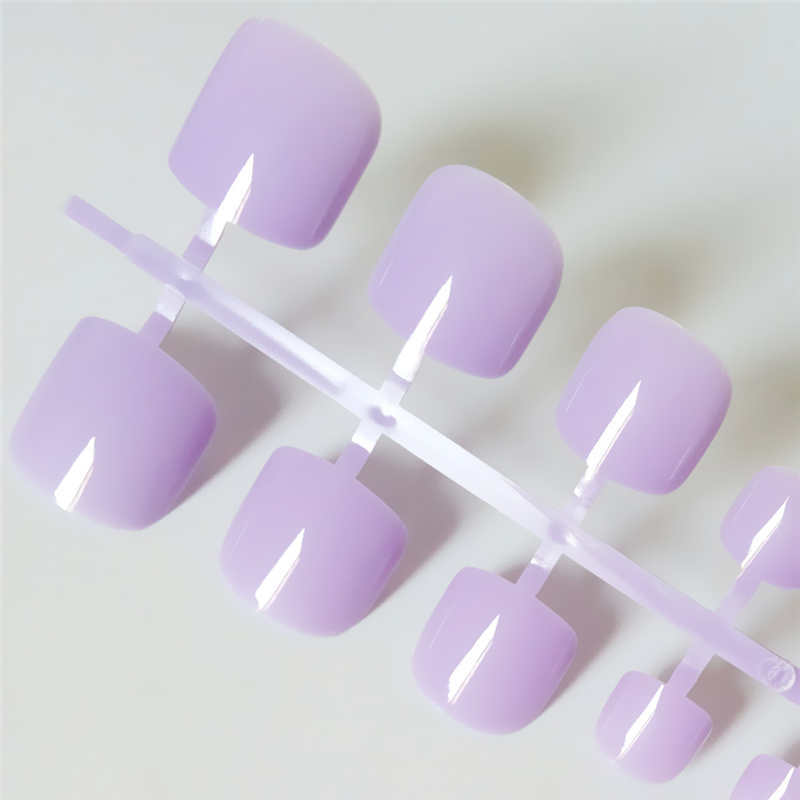 Bright Green Acrylic Toe Nails - Square Press-On | 5.8-16.6mm Length Professional Set