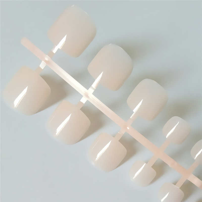 Bright Green Acrylic Toe Nails - Square Press-On | 5.8-16.6mm Length Professional Set