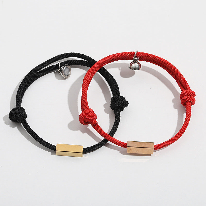 Custom Letters Magnetic Woven Pair Bracelet