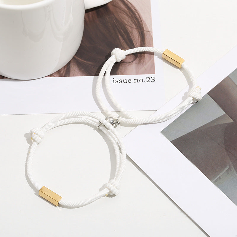 Custom Letters Magnetic Woven Pair Bracelet