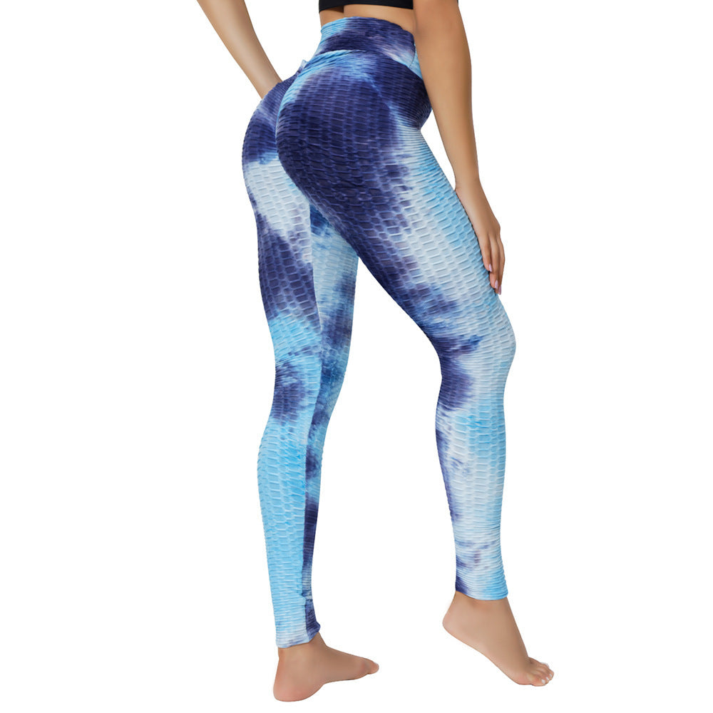 Yoga Jacquard Tie-Dye Yoga Kläder Bubble Yoga Byxor