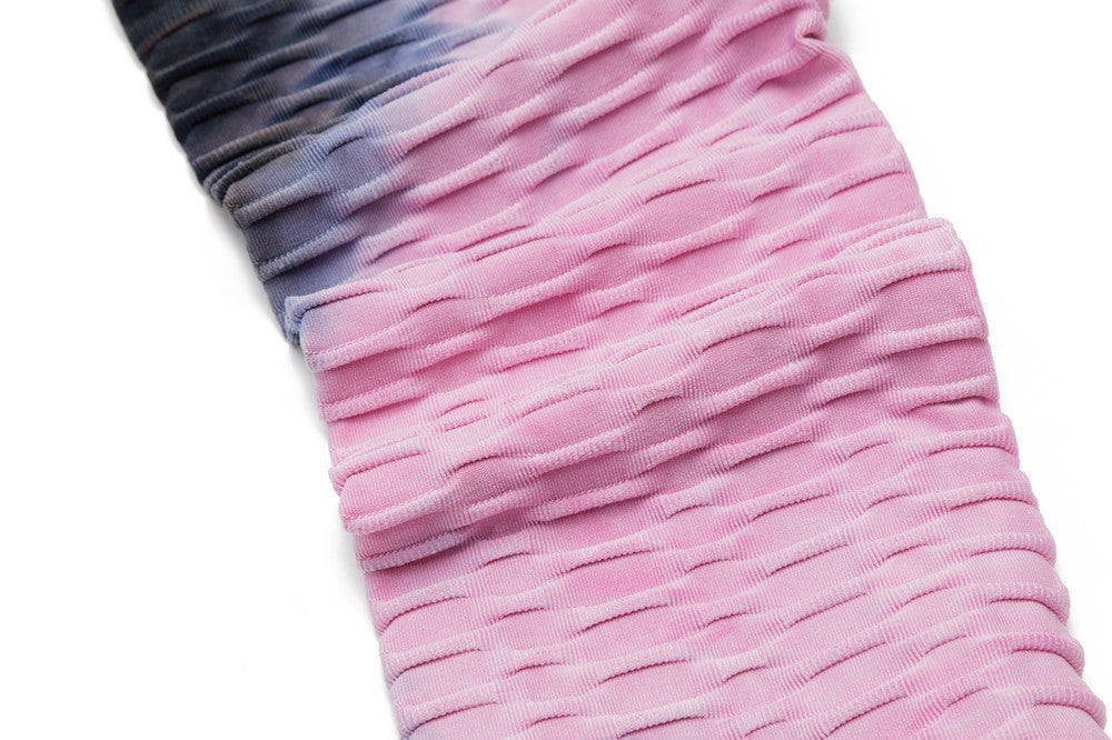 Yoga Jacquard Tie-Dye Yoga Kläder Bubble Yoga Byxor