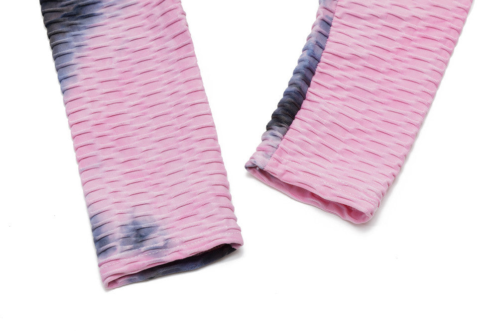 Yoga Jacquard Tie-Dye Yoga Kläder Bubble Yoga Byxor