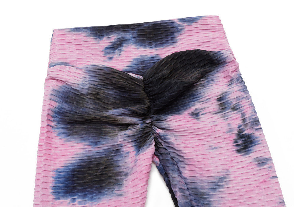 Yoga Jacquard Tie-Dye Yoga Kläder Bubble Yoga Byxor