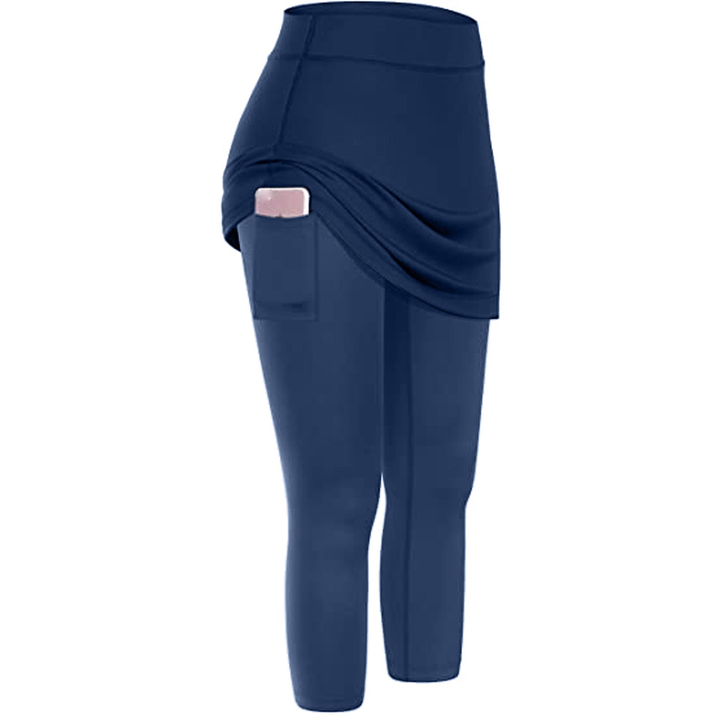 Women Tennis Skirt Leggings Pockets Elastic Sport Yoga Capris Skirts Legging
