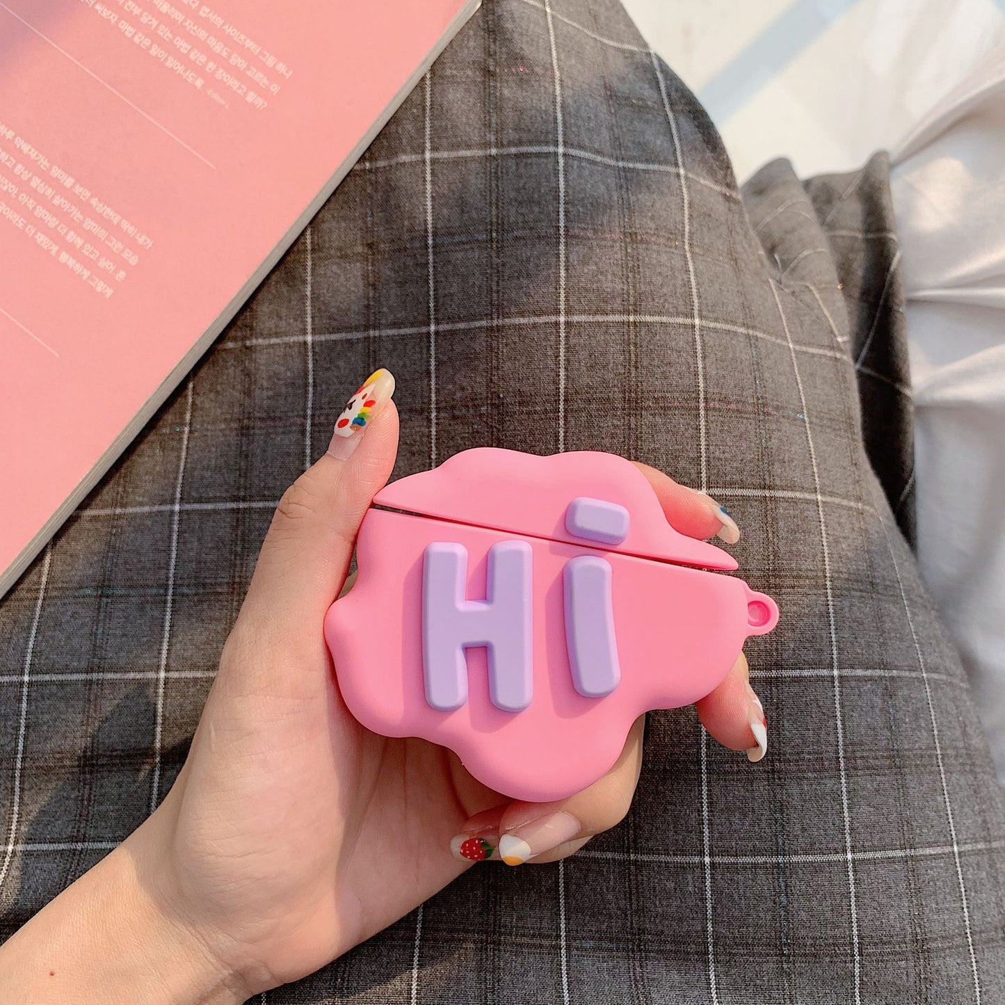 AirPod 2 Fodral 3D HI BYE Moln Letter Tecknad Mjuk Silikon Trådlös hörlursfodral För Apple Airpods Fodral Söt skal