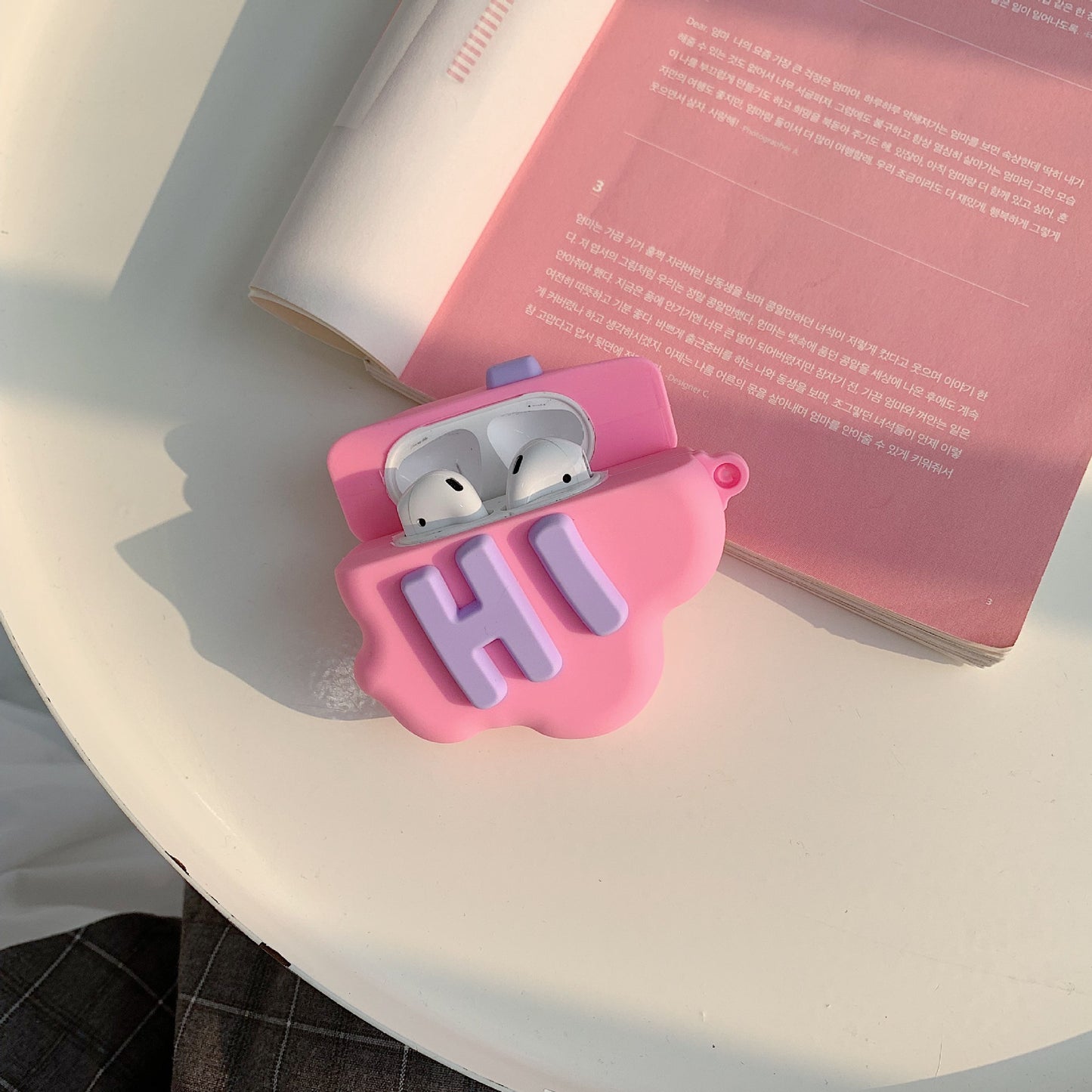 AirPod 2 Fodral 3D HI BYE Moln Letter Tecknad Mjuk Silikon Trådlös hörlursfodral För Apple Airpods Fodral Söt skal