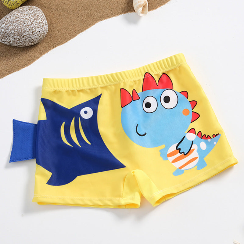 Maillot de bain mignon dessin animé pour grands enfants, short imprimé