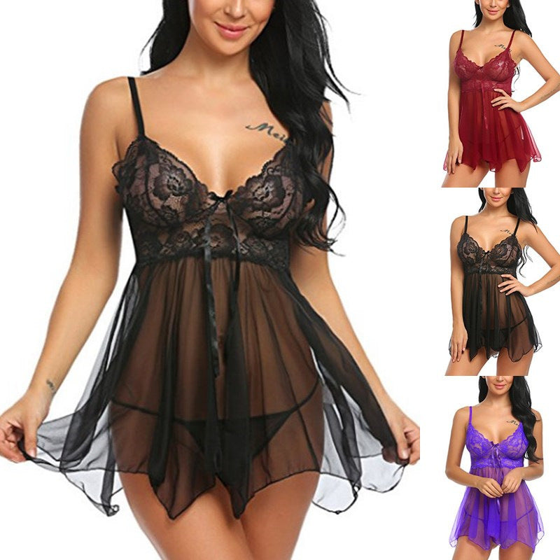 Sexy Lingerie Front Slit Nightdress - Elegant Design