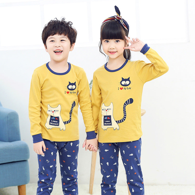 Ensemble de sous-vêtements pour enfants, pull en coton pour garçons et filles