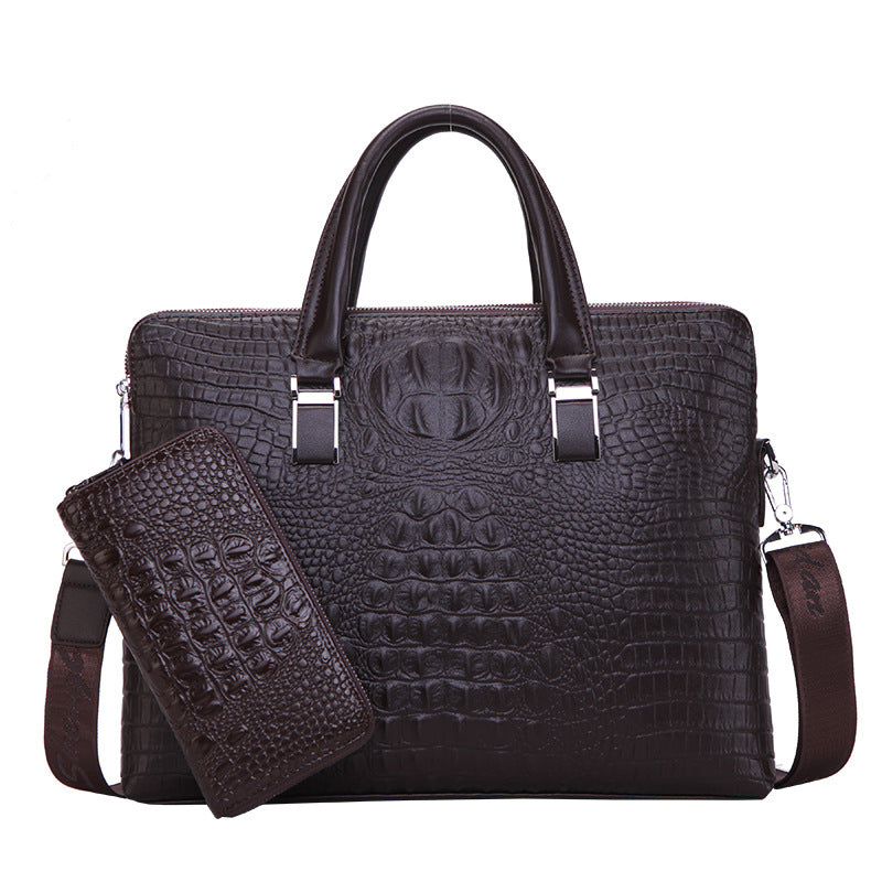 2021 Män Business Handväska Tvärsnitt Mönster Casual Portfölj PU Läder Messenger Bag För Herr