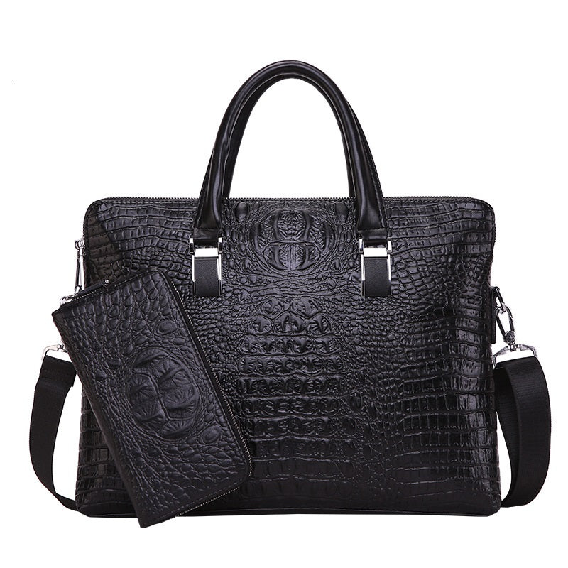 2021 Män Business Handväska Tvärsnitt Mönster Casual Portfölj PU Läder Messenger Bag För Herr