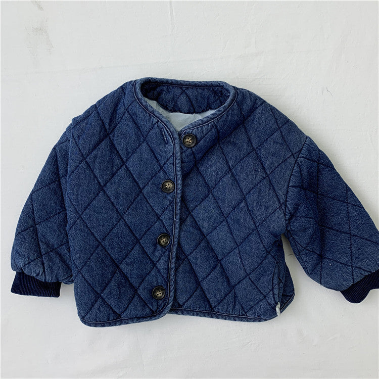 Baby Autumn Winter Cowboy Denim Jacket - Cotton Outerwear for Kids