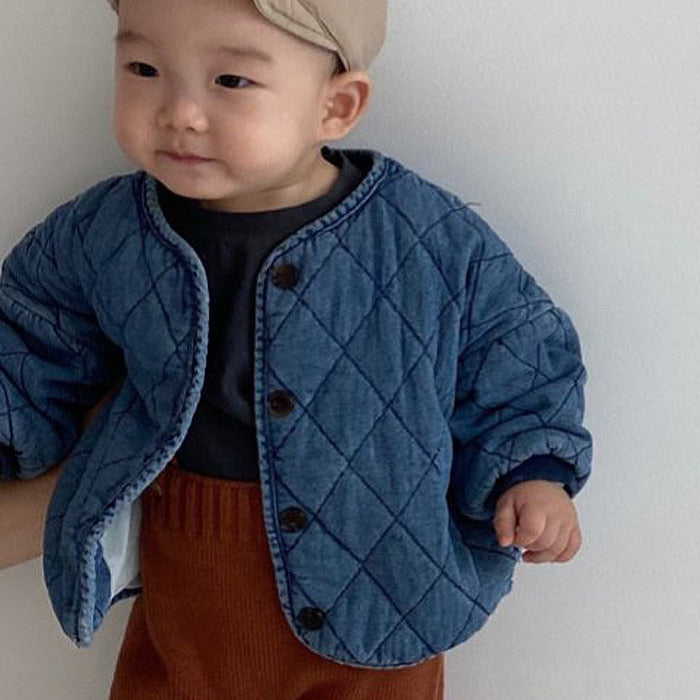 Baby Autumn Winter Cowboy Denim Jacket - Cotton Outerwear for Kids