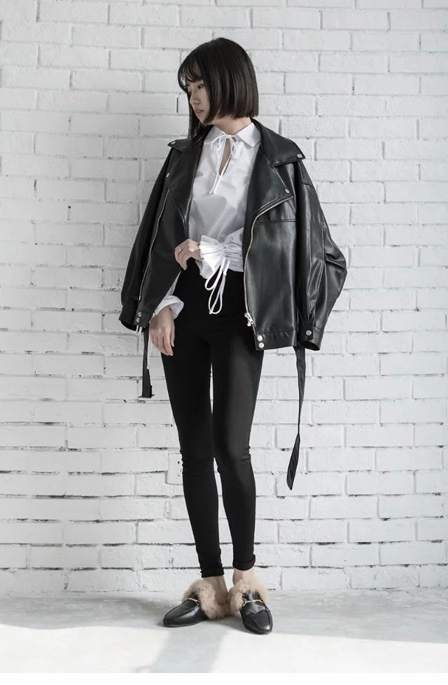 Veste en cuir Veste de moto étudiante