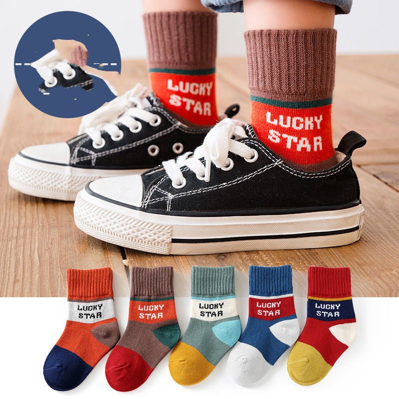 Chaussettes pour enfants printemps et automne Section mince en Tube garçons et filles chaussettes pour enfants coréens