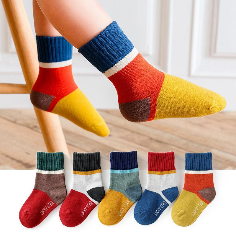 Chaussettes pour enfants printemps et automne Section mince en Tube garçons et filles chaussettes pour enfants coréens