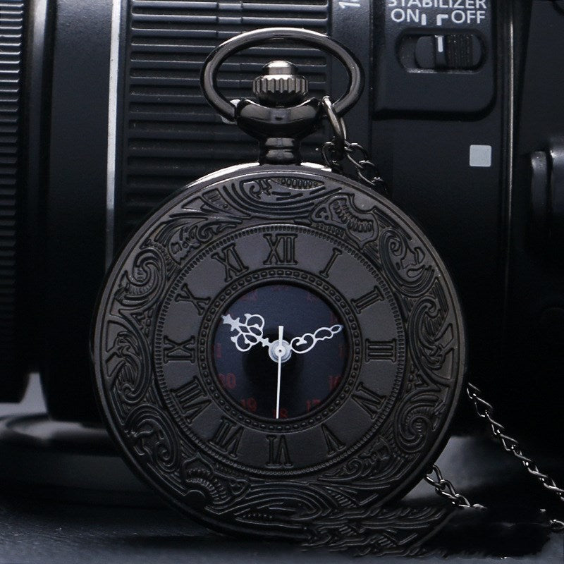 Double Display Retro Necklace Quartz Pocket Watch - Classic Modern Unique Elegant Nostalgic Precise Sophisticated