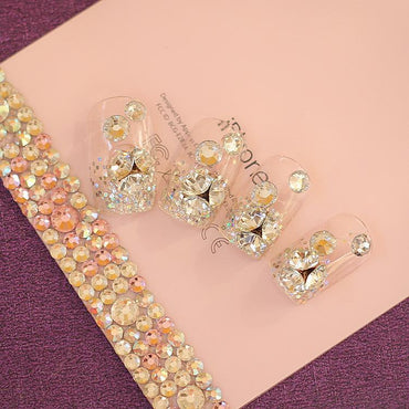 French Nail Tips - 24 Pieces Acrylic Fiber | 1.4-2.3cm Length 12 Sizes