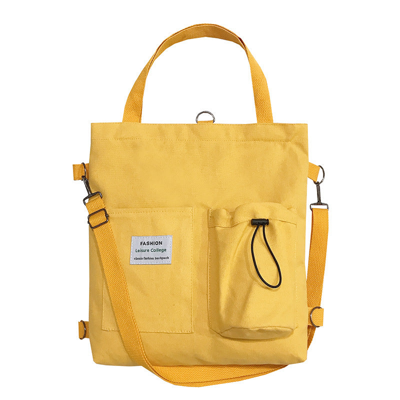 Structured Square Canvas Tote - Modern Geometric Shoulder Bag for Women