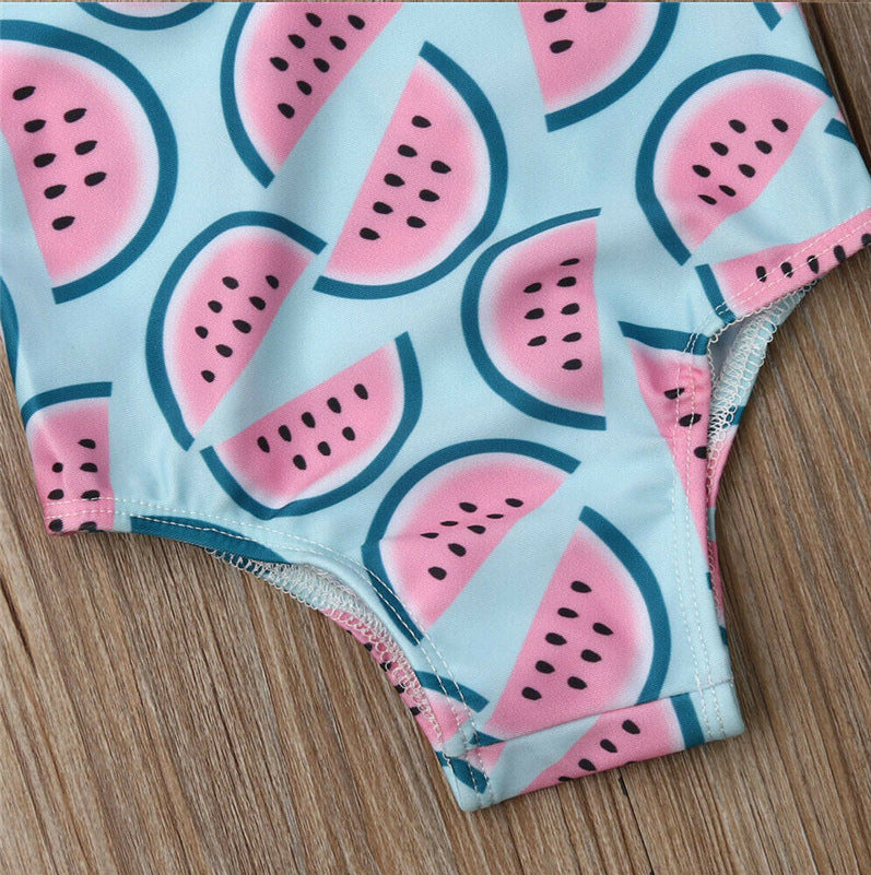 Barn Baby Girl Vattenmelon Baddräkt 3D Flower Bikini Simbadkläder