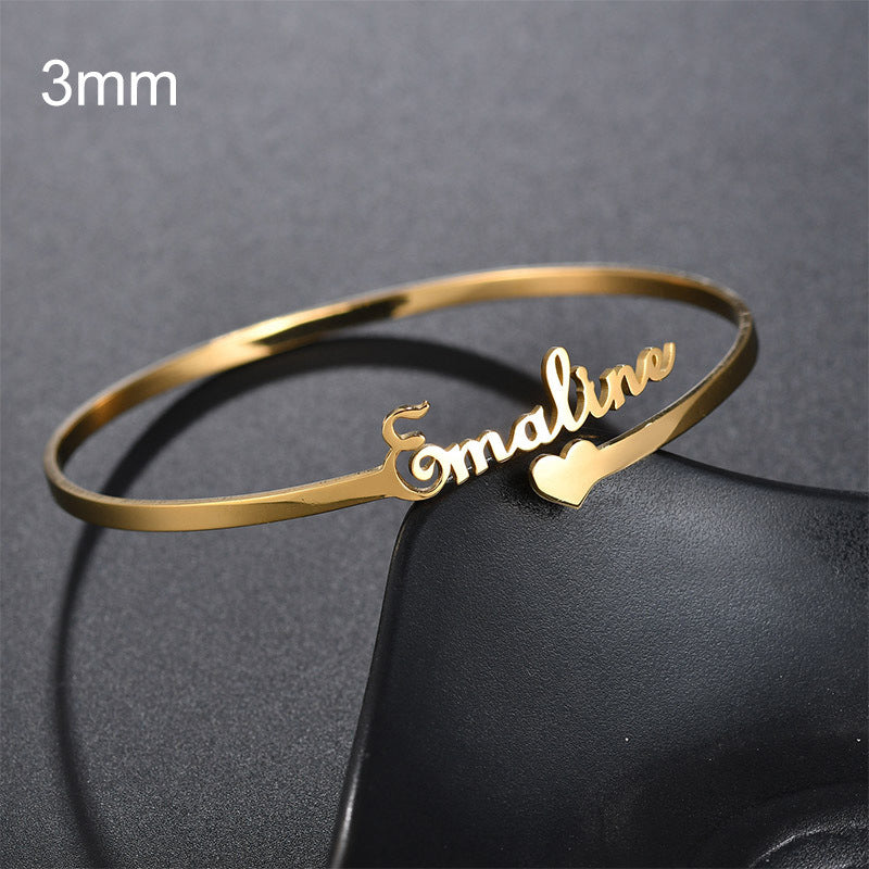 Electroplated English Alphabet Bracelet