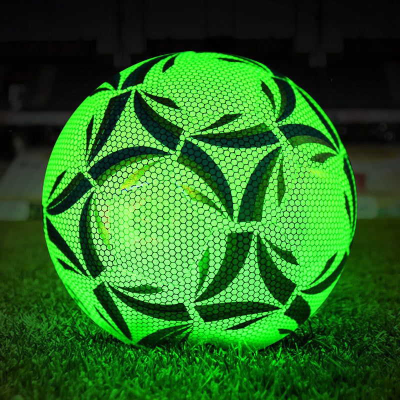 Professional Luminous Glow Football - PU Surface Training Ball (Size 4/5, 1-3 Hour Glow Duration)