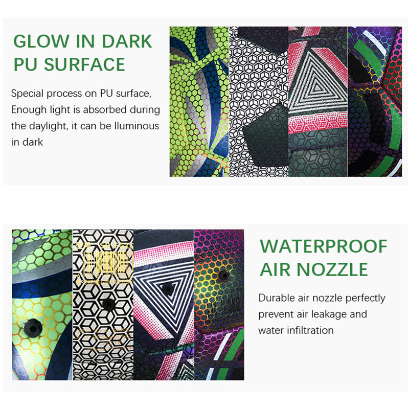 Professional Luminous Glow Football - PU Surface Training Ball (Size 4/5, 1-3 Hour Glow Duration)